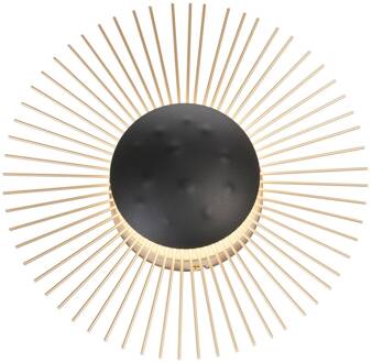 LED wandlamp Varras indirect Ø30cm zwart/goud zwart mat, bladgoud