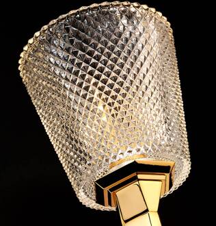 LED wandlamp Verity, IP44, goud gepolijst goud gepolijst, helder