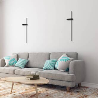 LED wandlamp Vision, hoogte 90 cm, metaal, zwart, 3.000 K