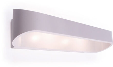 LED Wandlamp - Wandverlichting - 12W - Natuurlijk Wit 4000K - Mat Wit Aluminium - Ovaal