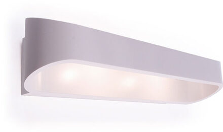 LED Wandlamp - Wandverlichting - 6W - Natuurlijk Wit 4000K - Mat Wit Aluminium - Ovaal