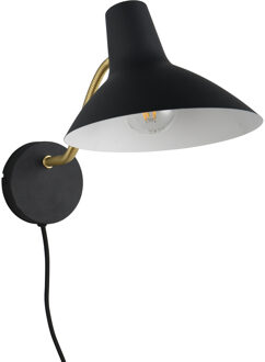 LED Wandlamp - Wandverlichting - Trion Fellar - E27 Fitting - IP20 - Zwart/Goud - Metaal