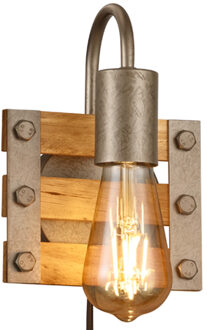 LED Wandlamp - Wandverlichting - Trion Khon - E27 Fitting - 1-lichts - Vierkant - Mat Nikkel - Aluminium Zilverkleurig