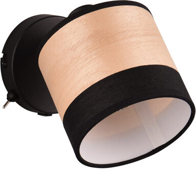 LED Wandlamp - Wandverlichting - Trion Lazo - E14 Fitting - Rond - Mat Zwart - Metaal