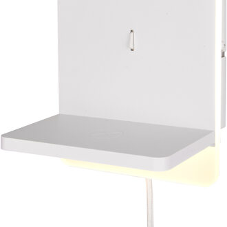 LED Wandlamp - Wandverlichting - Trion Load - Warm Wit - 3000K - Laadstation - Dimbaar - Mat Wit - Metaal