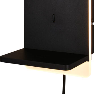 LED Wandlamp - Wandverlichting - Trion Load - Warm Wit - 3000K - Laadstation - Dimbaar - Mat Zwart - Metaal