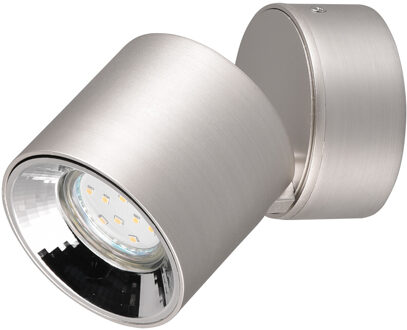 LED Wandlamp - Wandverlichting - Trion Pinati - GU10 Fitting - Rond - Mat Nikkel - Metaal