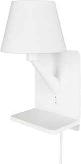 LED Wandlamp - Wandverlichting - Trion Rahat - E14 Fitting - IP20 - Laadstation - Mat Wit - Metaal