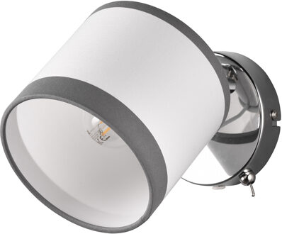LED Wandlamp - Wandverlichting - Trion Vamos - E14 Fitting - Rond - Chroom - Metaal