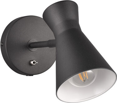 LED Wandlamp - Wandverlichting - Trion Zen - E27 Fitting - 1-lichts - Rond - Mat Zwart - Metaal