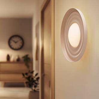 LED wandlamp Waves, beige, Ø 43 cm, metaal