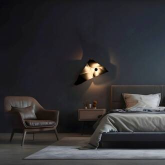 LED wandlamp Zona d'ombra, bruin, 79 cm