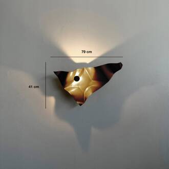 LED wandlamp Zona d'ombra, koffiebruin, 79 cm