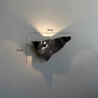 LED wandlamp Zona d'ombra, zwart, 79 cm