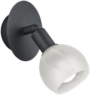 LED Wandspot - Trion Brista - E14 Fitting - 1-lichts - Rond - Mat Zwart - Aluminium