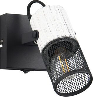 LED Wandspot - Trion Josh - E14 Fitting - 1-lichts - Rond - Zwart Wit - Metaal