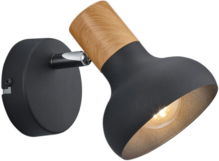 LED Wandspot - Trion Livori - E14 Fitting - 1-lichts - Rond - Mat Zwart - Metaal