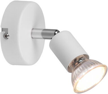 LED Wandspot - Trion Pamo - GU10 Fitting - 1-lichts - Rond - Mat Wit - Aluminium