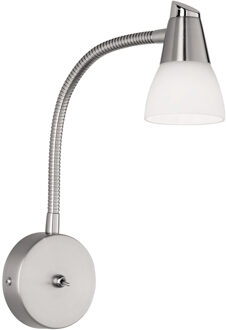 LED Wandspot - Wandverlichting - Trion Hilda - G9 Fitting - 1-lichts - Rond - Flexibele Arm - Mat Nikkel - Aluminium Zilverkleurig