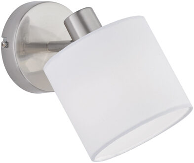 LED Wandspot - Wandverlichting - Trion Torry - E14 Fitting - Rond - Mat Nikkel - Aluminium Zilverkleurig