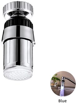 Led Water Kraan 5 Kleur Licht Temperatuur Sensor Water Tap Douchekop Keuken Badkamer Waterbesparende Kraan Filter Diffuser blauw