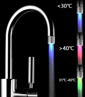 Led Water Kraan Licht Keuken Badkamer Douche Kraan Kraan Nozzle Head 7 Kleur Veranderen Temperatuur Sensor Licht Kraan Led 3 kleuren