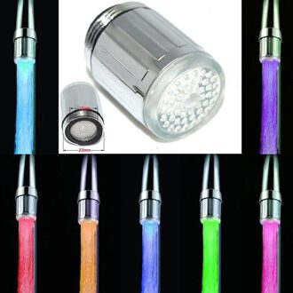 Led Water Kraan Licht Keuken Badkamer Douche Kraan Kraan Nozzle Head 7 Kleur Veranderen Temperatuur Sensor Licht Kraan Led 7 kleuren