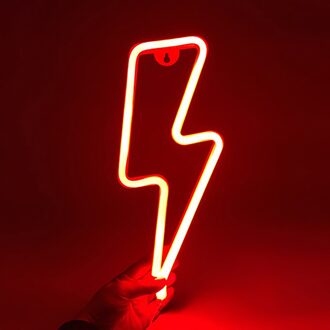Led Waterdichte Lightning Neon Licht Wandlampen Batterij & Usb Powered Partij Bruiloft Venster Shop Home Decor Kinderkamer Night licht rood