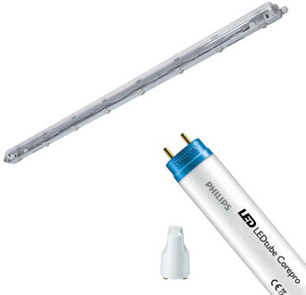 LED Waterdichte TL Armatuur met T8 Buis - Velvalux Strela - 150cm - Enkel - Koppelbaar - Waterdicht IP65 - Philips