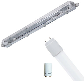 LED Waterdichte TL Armatuur met T8 Buis - Velvalux Strela - 60cm - Enkel - Koppelbaar - Waterdicht IP65 - 8W