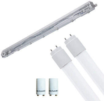 LED Waterdichte TL Armatuur met T8 Buizen - Velvalux Strela - 120cm - Dubbel - Koppelbaar - Waterdicht IP65 - 32W