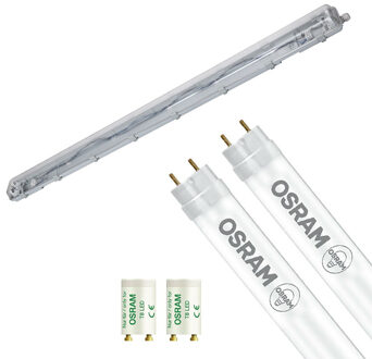 LED Waterdichte TL Armatuur met T8 Buizen - Velvalux Strela - 150cm - Dubbel - Koppelbaar - Waterdicht IP65 - OSRAM