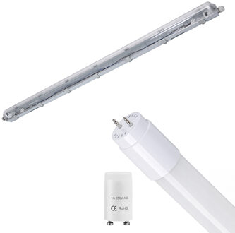LED Waterdichte TL Armatuur met T8 G13 Buis - Velvalux Strela - 120cm - Enkel - Koppelbaar - Waterdicht IP65 - 18W 2160lm - 840 Natuurlijk Wit 4000K | Vervangt 134W