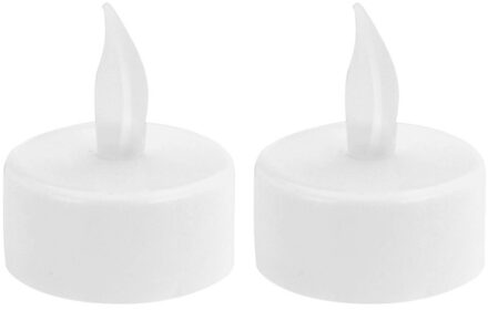 Led waxinelichtjes/theelichtjes - 48x stuks - wit - 4,5 cm - warm wit licht - decoratie