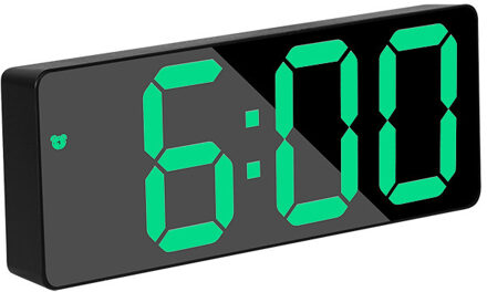 Led Wekker Digitale Kind Elektronische Wekkers Gebogen Scherm Spiegel Temperatuur Klok Met Snooze Functie Voor Kids wekker digitaal met oplader 0712 zwart groen