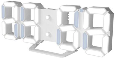 Led Wekker Digitale Snooze Tafel Klok Wake Up Light Elektronische Grote Tijd Kalender Temperatuur Display Home Decoratie wit