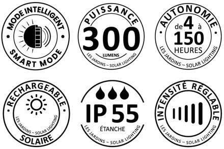 LED zaklamp op zonne-energie Tinka, 52 cm hoog, grijs