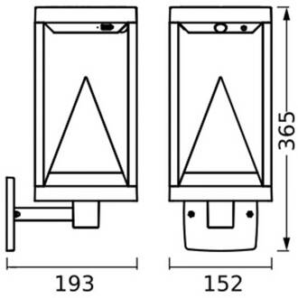 LED-zonne-buitenwandlamp ALPS, zwart Sensor