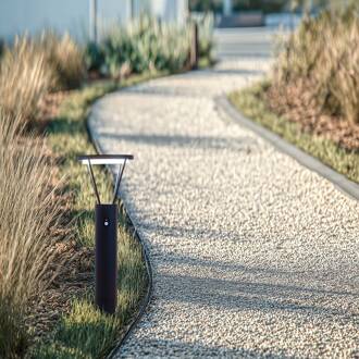 LED-zonnegolflamp Elario, 80 cm, CCT, sensor zandzwart