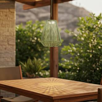 LED-zonnelamp Austas, groen, Ø 32 cm, USB, IP54 groen, zwart