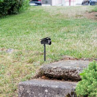 LED-zonneschijnwerper Birko, hoogte 56 cm, zwart, grondspies