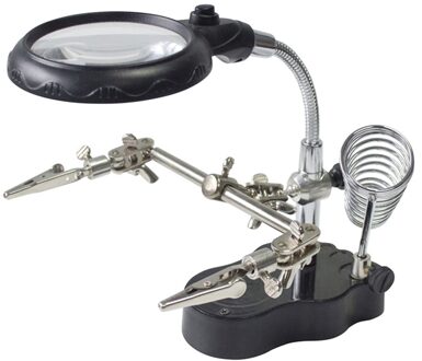 LED Zwarte Klem Soldeerbouthouder Helpende Handen Vergrootglas Vergrootglas Lassen Rework Reparatie Soldeerbout Houder