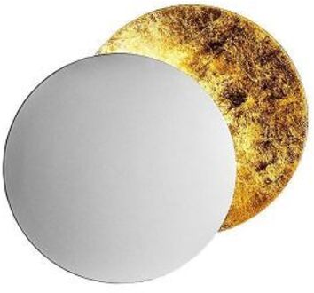 Lederam W Wandlamp - Wit - Goud - 17 cm