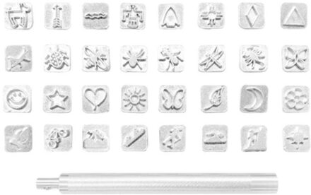 Lederen Afdrukken Punch Gereedschap Handgemaakte Carving Leathercraft Sculptuur Stempel
