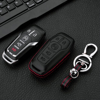 Lederen Auto-Key-Vorm Autosleutel Case Cover voor Ford Fusion Mondeo Mustang Taurus f150 Explorer Edge Lincoln MK
