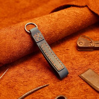 Lederen Auto Remote Key Case Cover Portemonnee Fob Voor Mazda 3 Alexa CX4 CX5 CX8 CX9 CX-30 3 Button Key Protector Shell Keychain blauw