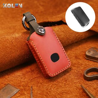 Lederen Auto Remote Key Case Cover Portemonnee Fob Voor Mazda 3 Alexa CX4 CX5 CX8 CX9 CX-30 3 Button Key Protector Shell rood