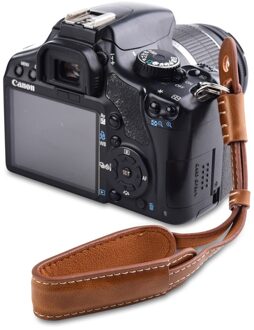 Lederen Camera Wrist Hand Strap Double Layer Flexibele Grip voor OLYMPUS O-MD PEN-F EPL9 EPL8 EPL7 EPL6 EPL5 EP5 E-M5 e-M10 Mark 2 bruin