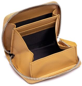 Lederen Credit Card Portemonnee Rfid Rits Portemonnee Cash Pocket Organizer Houder geel
