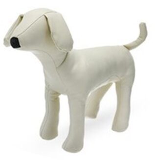 Lederen Hond Mannequins Staande Positie Hond Modellen Speelgoed Huisdier Dier Winkel Etalagepop wit M